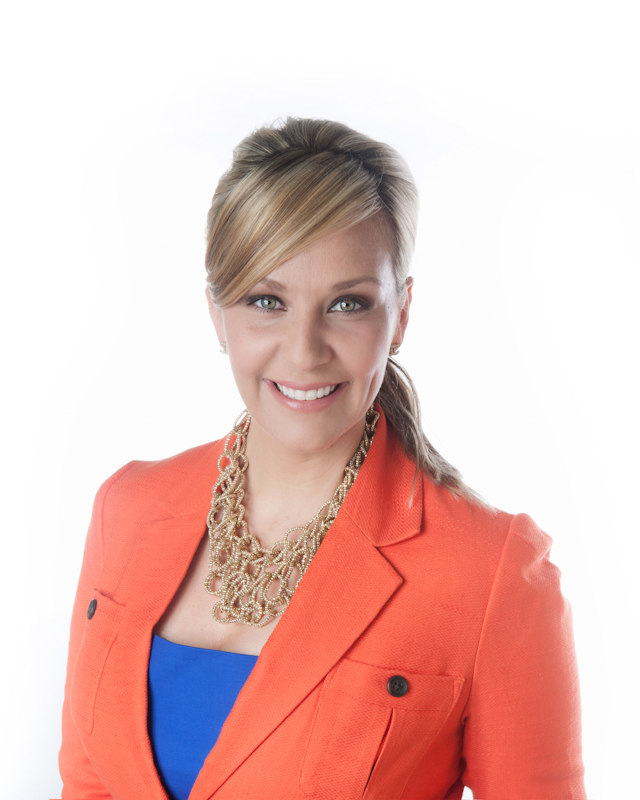 Professional female in orange during a headshot in Sterling, Virginia